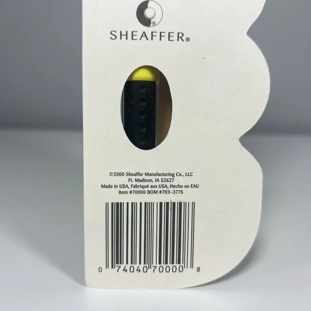 NEW NOS Vintage Sheaffer Yellow No Nonsense Medium Ball Point Pen Black Ink
